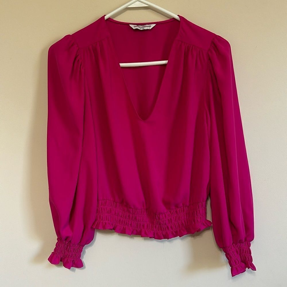 NWOT Amanda Uprichard Smocked Design Top
